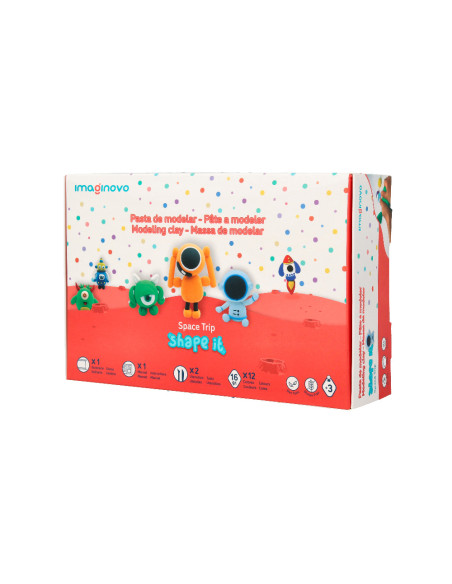 Pasta para modelar imaginovo de secado al aire set de 12 colores shape it space trip herramientas e instrucciones