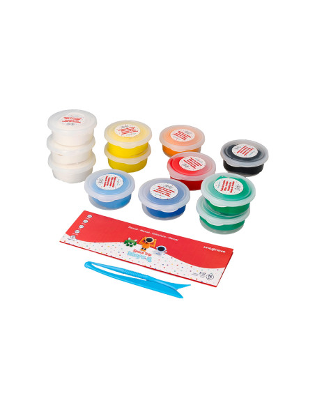 Pasta para modelar imaginovo de secado al aire set de 12 colores shape it space trip herramientas e instrucciones