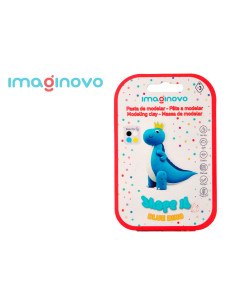 Pasta para modelar imaginovo de secado al aire set de colores surtidos con instrucciones dinosaurio azul
