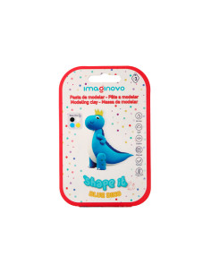 Pasta para modelar imaginovo de secado al aire set de colores surtidos con instrucciones dinosaurio azul 2