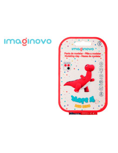 Pasta para modelar imaginovo de secado al aire set de colores surtidos con instrucciones dinosaurio rojo