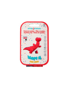 Pasta para modelar imaginovo de secado al aire set de colores surtidos con instrucciones dinosaurio rojo 2
