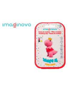 Pasta para modelar imaginovo de secado al aire set de colores surtidos con instrucciones dinosaurio rosa