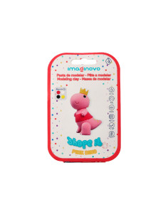 Pasta para modelar imaginovo de secado al aire set de colores surtidos con instrucciones dinosaurio rosa 2