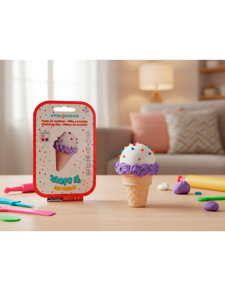 Pasta para modelar imaginovo de secado al aire set de colores surtidos con instrucciones helado