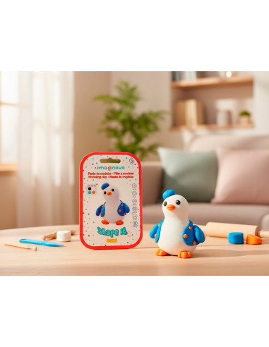 Pasta para modelar imaginovo de secado al aire set de colores surtidos con instrucciones pinguino