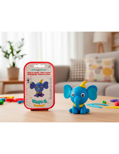 Pasta para modelar imaginovo de secado al aire set de colores surtidos con instrucciones elefante