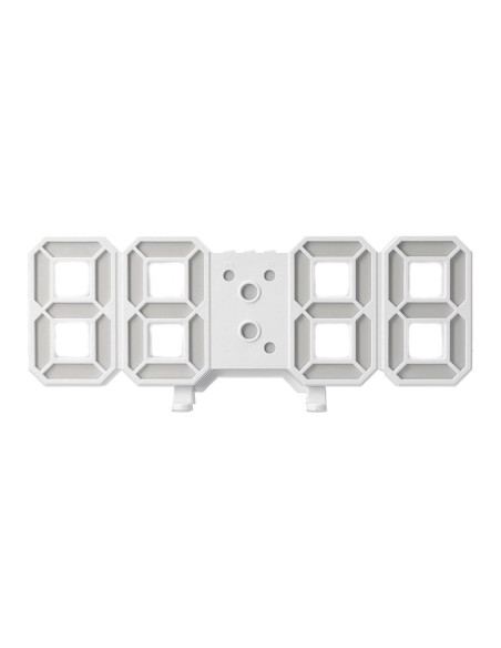 Reloj q-connect de pared digital con temperatura 3 alarmas control de sonido 220x40x87 mm