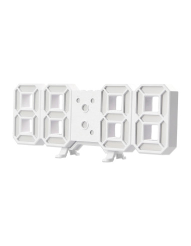 Reloj q-connect de pared digital con temperatura 3 alarmas control de sonido 220x40x87 mm