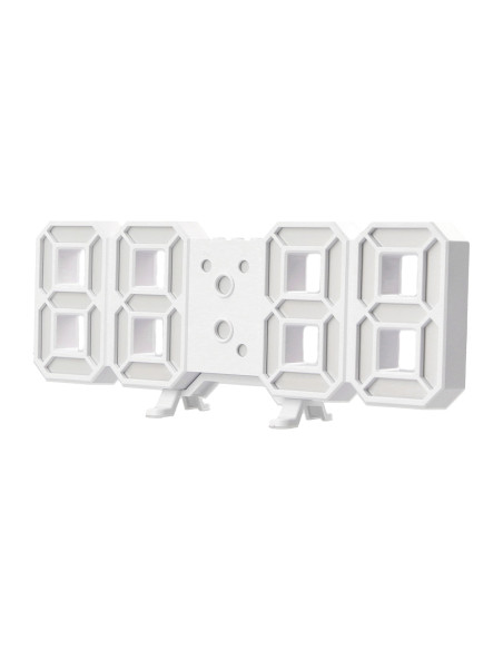 Reloj q-connect de pared digital con temperatura 3 alarmas control de sonido 220x40x87 mm