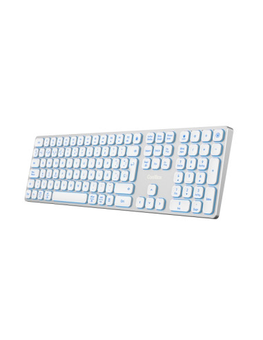 Coolbox Moonlight B431 Teclado Inalambrico - RF 2.4G y Bluetooth 5.1 - Teclas ABS Redondeadas Silencioso - Retroiluminado con 7