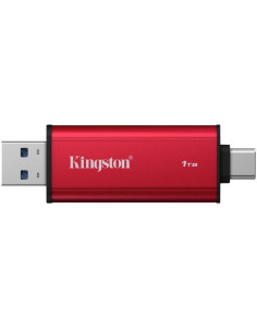 Disco Externo SSD Kingston Dual Portable SSD 1TB/ USB Tipo-C y USB 3.2/ Rojo 2