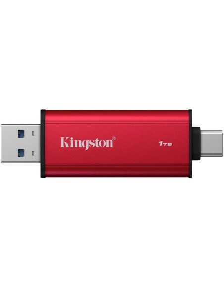 Disco Externo SSD Kingston Dual Portable SSD 1TB/ USB Tipo-C y USB 3.2/ Rojo
