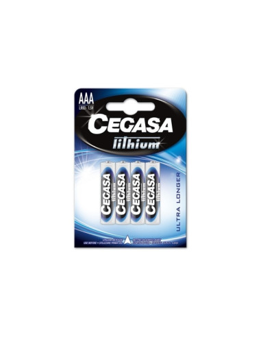 Cegasa Lithium Pack de 4 Pilas de Litio AAA LR03 1.5V