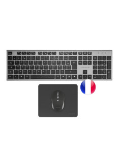 Tacens Zenith Combo Pack Inalabrico de Teclado Completo + Raton y Alfombrilla - Disposicion Francesa AZERTY FR - Teclas Silencio