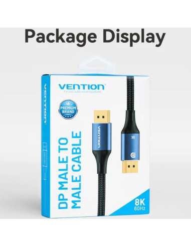 Cable Vention HCELJ/ DisplayPort Macho - DisplayPort 8K Macho/ 5m/ Azul