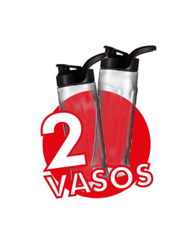 Muvip Batidora Smoothie 300W Inox 2 Vasos 600ml...