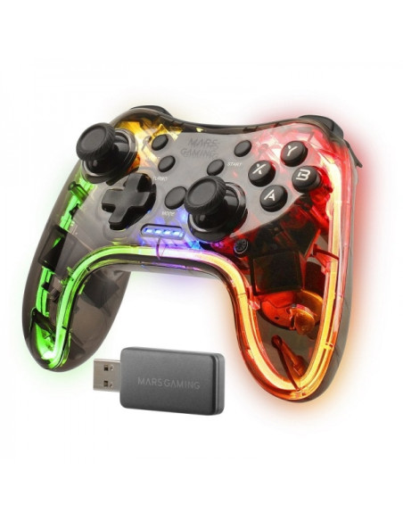Mars Gaming MGP-24 Controlador Inalambrico - Conexion 2.4GPRO - Vibracion Haptica Dual - 20 Botones Tactiles - Compatibilidad Mu