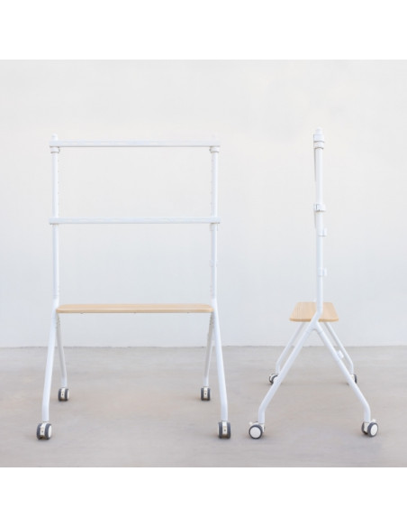 Tooq iLove Soporte de Suelo con Ruedas para Pantallas de 49-80" - Bandeja Inferior Multiusos - Ruedas con Sistema de Bloqueo -