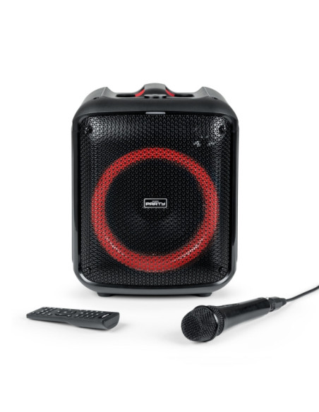 Bigben Altavoz Bluethooth - Microfono con Cable - Efectos de Luz LED - Potencial Musical 200W - Color Negro