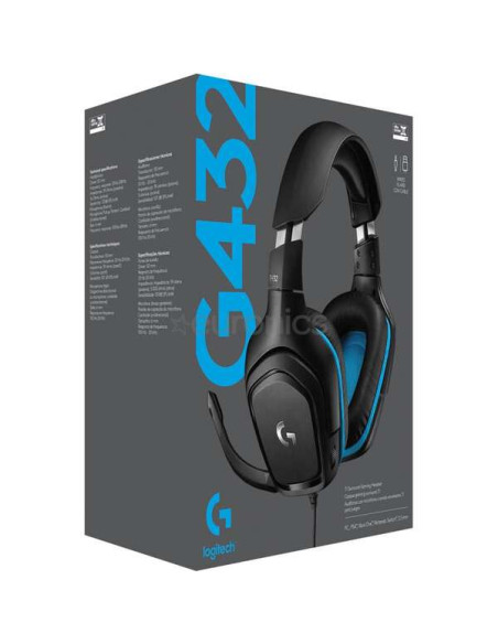 Logitech G432 Auriculares Gaming USB DTS 7.1 con Microfono - Microfono Plegable - Diadema Ajustable - Almohadillas Acolchadas -