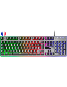 Mars Gaming Teclado Gaming MK220 - Tecnologia H-MECH - Iluminacion FRGB Rainbow - Panel de Aluminio - Base de ABS Reforzado - Di