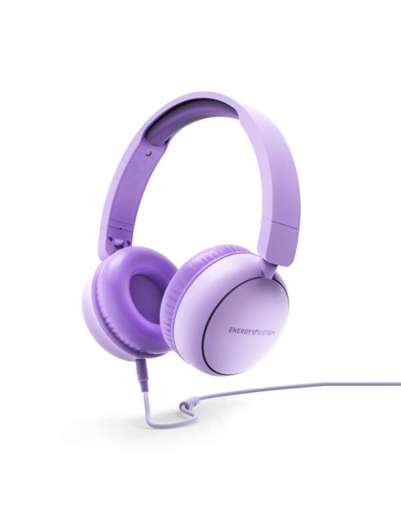 Energy Sistem Auriculares con Cable - Plastico 100% Reciclado - Cable Extraible - Microfono - Asistente de Voz - Color Violeta