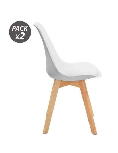 Muvip Design D200 Pack de 2 Sillas Multifuncionales - Asiento Acolchado - Patas de Madera - Uso en Interior - Ideal para Sala de