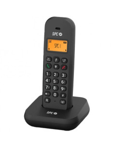 SPC Keops Telefono Fijo Inalambrico DECT - Pantalla Iluminada - Agenda 50 Contactos - Identificador de Llamadas - Color Negro