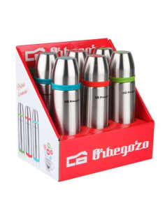 Orbegozo Set Termos Identificador de Bebidas - Acero Inoxidable Resistente - Bandas de Colores - Sistema Antiderrame - Conserva