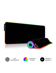 Subblim Alfombrilla LED Rgb Extra Grande 800x300x4mm - Espacio Holgado para Raton y Teclado - 9 Colores y 3 Efectos de Iluminaci