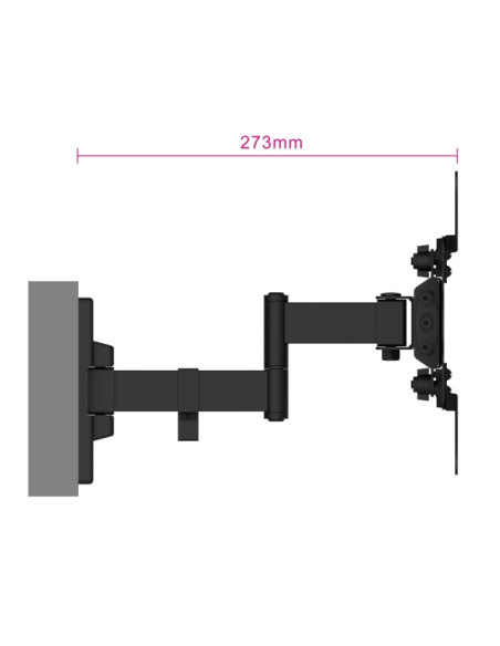 Ewent EW1522 Soporte Pared para TV - 3 Puntos de Articulacion - Soporta hasta 42"" - 20 Kg - Color Negro