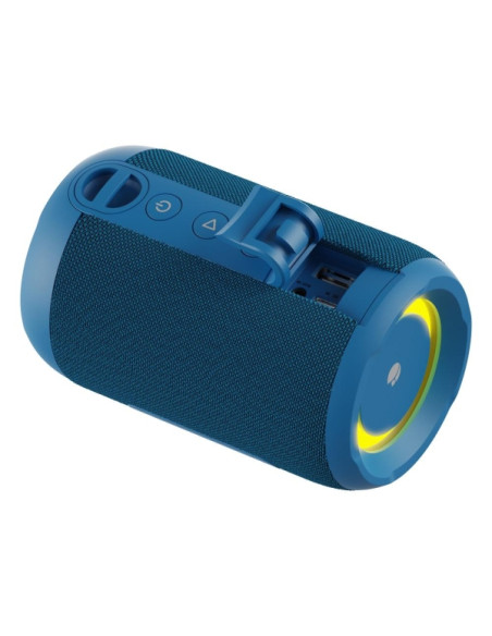 NGS Roller Furia 2 Tiny Altavoz Bluetooth 20W TWS - Iluminacion LED - Autonomia hasta 7h - Resistencia al Agua IPX7 - Color Azul