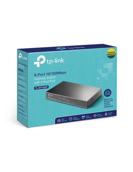 TP-Link Switch PoE de Sobremesa con 8 Puertos a 10/100 Mbps
