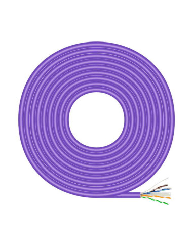 Aisens Cable de Red RJ45LSZH Cat.6 UTP Rigido AWG23 CCA (Aleacion) - 100m - Color Violeta