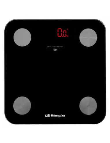 Orbegozo PB 3000 Bascula Electronica de Baño - Diseño de Cristal - Pantalla LED - Activacion Tactil - Capacidad 180kg - Indicado