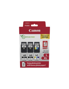 Canon PG540L Negro + CL541XL Color Pack de 3 Cartuchos de Tinta Originales + 50 Hojas de Papel Fotografico - 5224B015