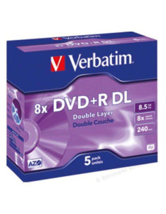 Verbatim DVD+R Doble Capa 8x 8.5GB Caja (Pack 5 Uds)