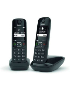 Gigaset AS690 Duo Telefono Inalambrico Dect + 1 Supletorio - Pantalla en B/N - Control de Volumen - Gran Autonomia