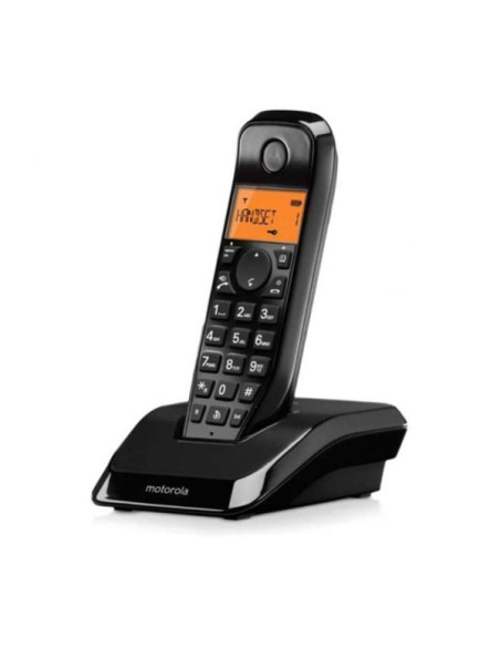 Motorola S1201 Telefono Inalambrico Dect - Identificador de Llamada - Contestador - Manos Libres - Color Negro