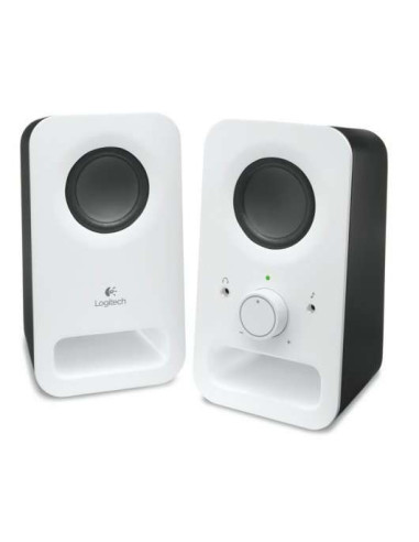 Logitech Z150 Altavoces Multimedia 2.0 6W - Entrada Jack 3.5mm - Toma de Auriculares - Cable de 1.80m - Color Blanco