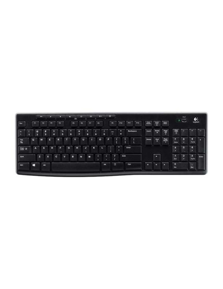Logitech K270 Teclado Inalambrico USB - Resistente a Salpicaduras - Teclas de Acceso Rapido - Color Negro