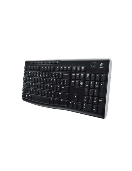 Logitech K270 Teclado Inalambrico USB - Resistente a Salpicaduras - Teclas de Acceso Rapido - Color Negro