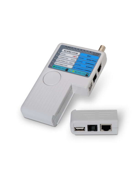 Aisens Testeador para Cable RJ11/RJ12/RJ45 - USB - Coaxial - Color Gris