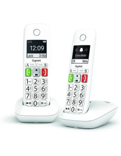Gigaset E290 Duo Telefono Inalambrico Dect + 1 Supletorio - Pantalla Grande en B/N - Teclas con Numeros Grandes - Volumen con Fu