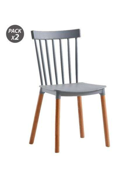 Muvip Pack 2 Sillas Design D800 - Color Gris