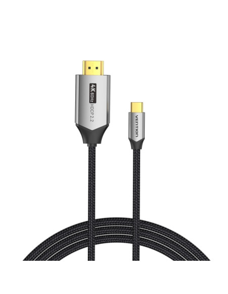 Vention Cable USB-C a HDMI 4K - Resolucion 4K 60Hz - Plug & Play - Conectores chapados en oro - Color Negro