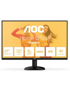 AOC Q27B35E Monitor 27" LED IPS QHD 75Hz HDR10 - Respuesta 1ms - HDMI, DisplayPort - VESA 100x100mm - Color Negro