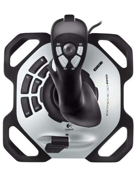 Logitech Extreme 3D Pro Joystick USB - 12 Botones Programables - Disparador Rapido - Ergonomico - Base Solida y Estable - Color