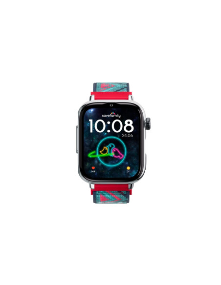 Savefamily Reloj Inteligente Smartwatch Infantil SaveWatch Plus 2 - Pantalla Amoled - Carcasa Plateada - Correa Tela Tribeca